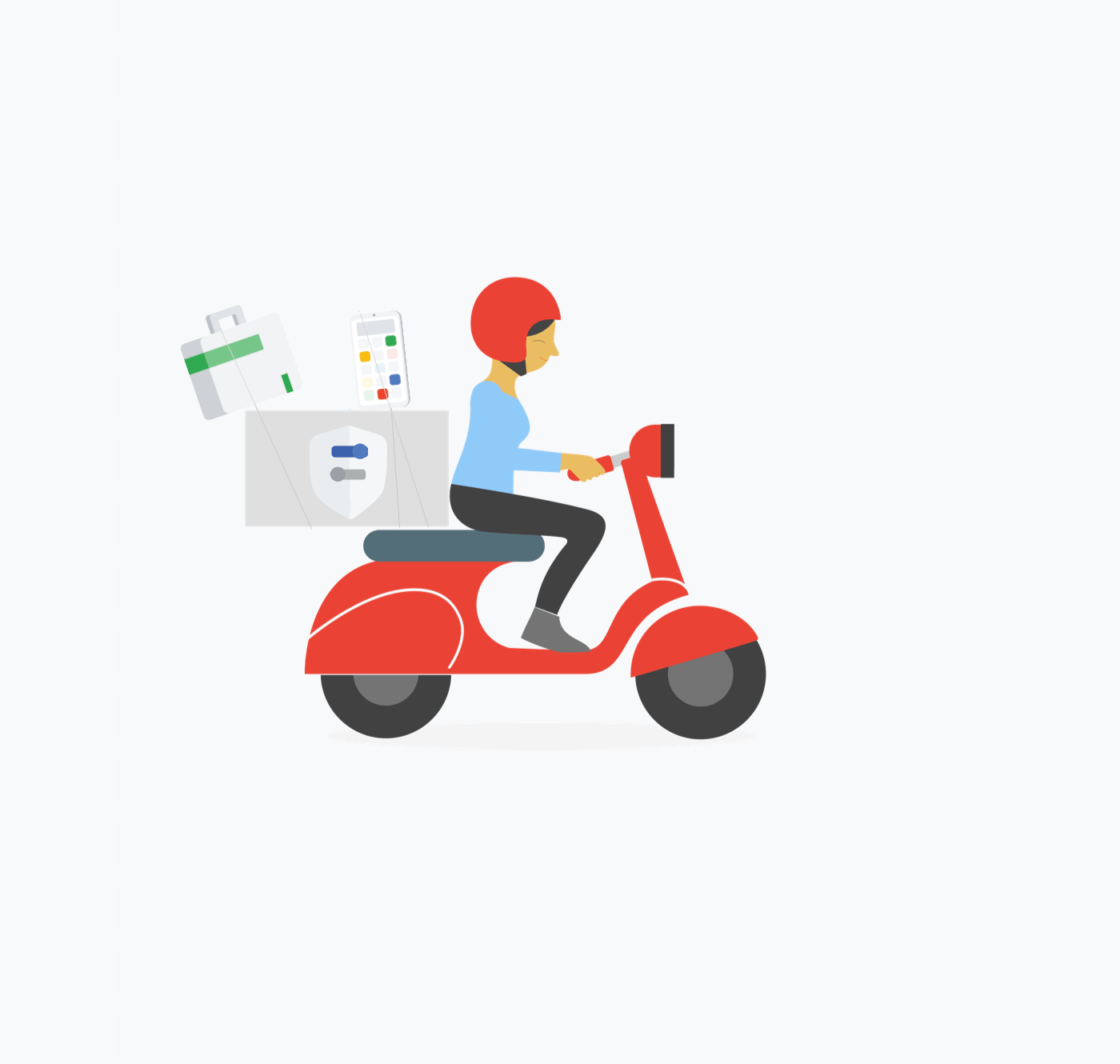 woman on moped